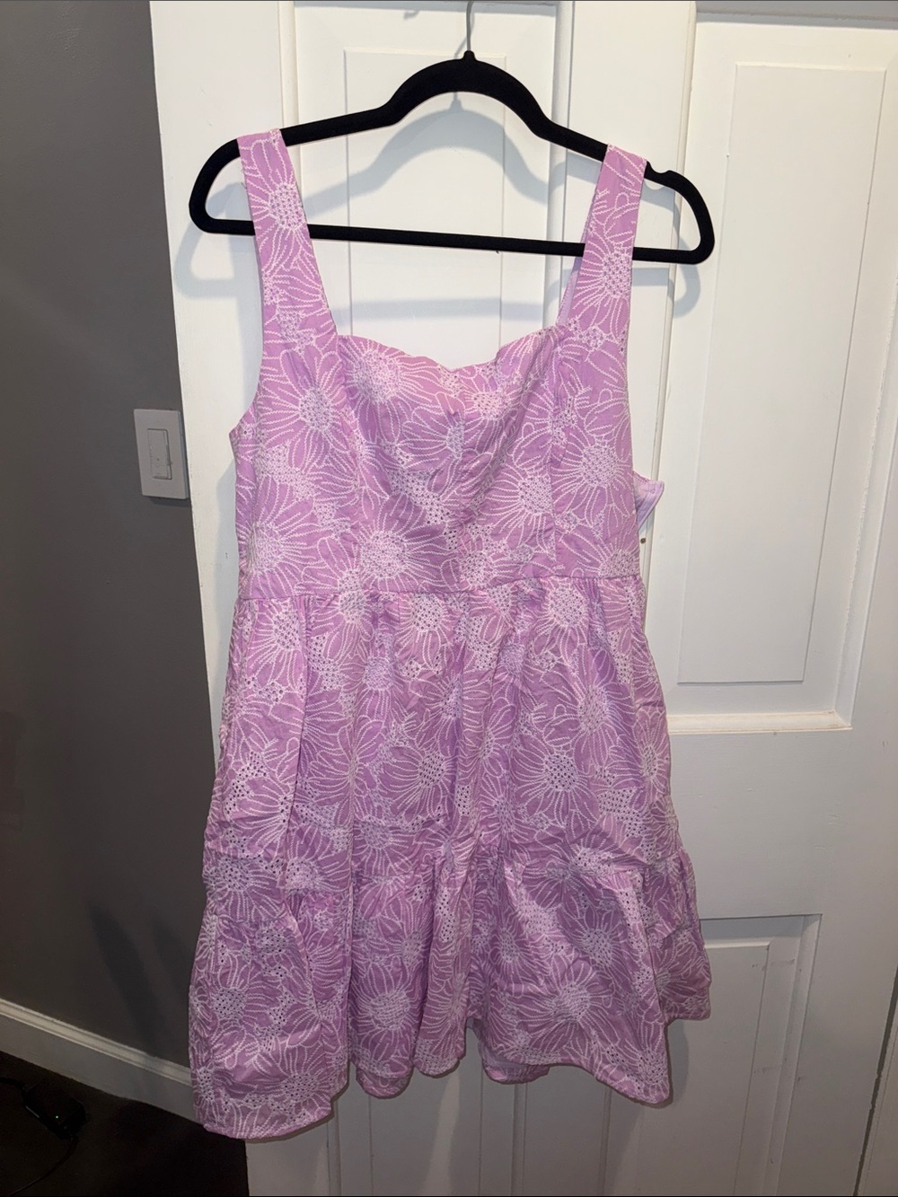 Pink Lily Lavender-Pink Floral Tiered Sundress